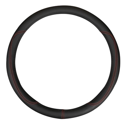 cover four seasons leather — Steering wheel cover - black-red-line-36cm