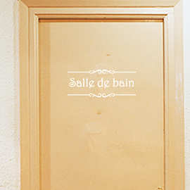 SALLE DE BAIN门贴卧室书房餐厅可移除家居装饰墙贴纸 JD042 精雕