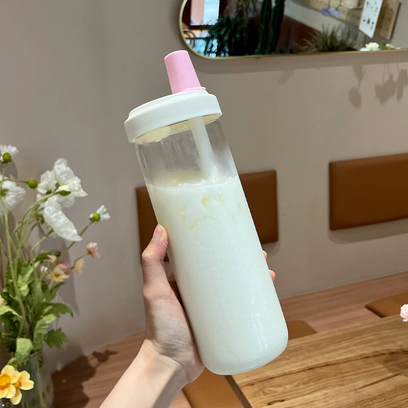 高颜值简约大容量随行吸管塑料杯学生用便携ins风水杯果汁奶茶杯|undefined