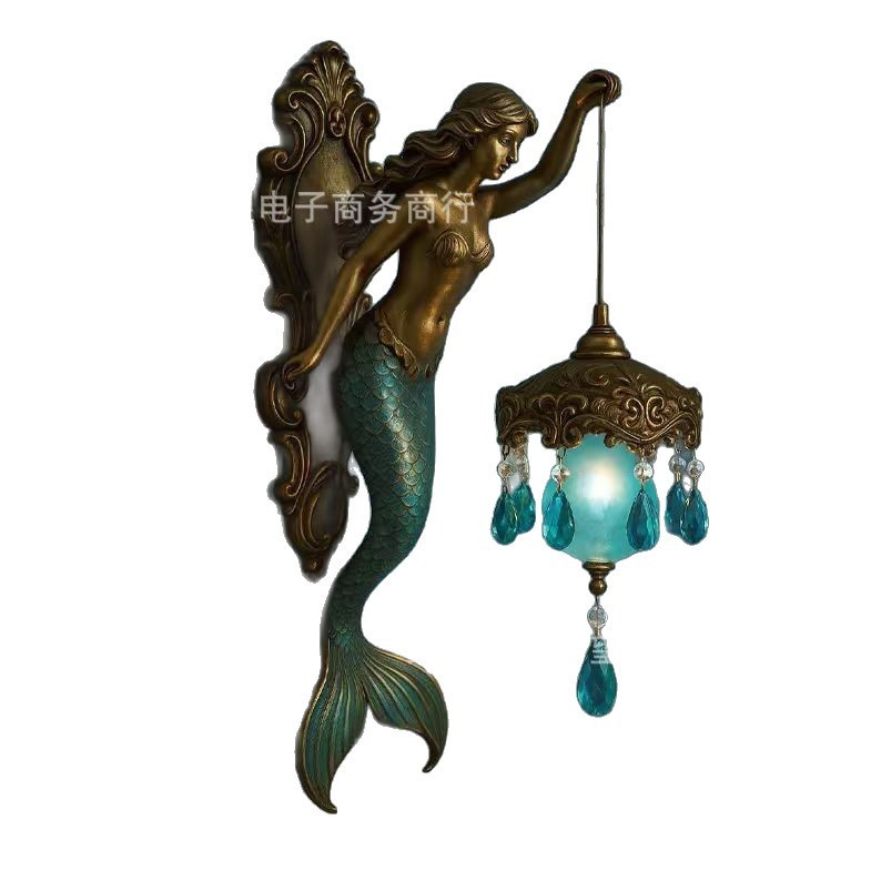 跨境新款Mermaid Wall Lamp美人鱼壁灯门窗装饰品|undefined