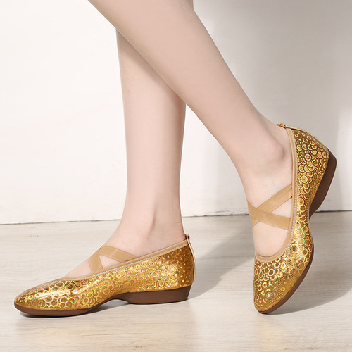 Manufacturer's new dance shoes, low-heeled dance shoes, women's square dance shoes, colorful dance shoes, shallow mouth single shoes, wholesale foreign trade