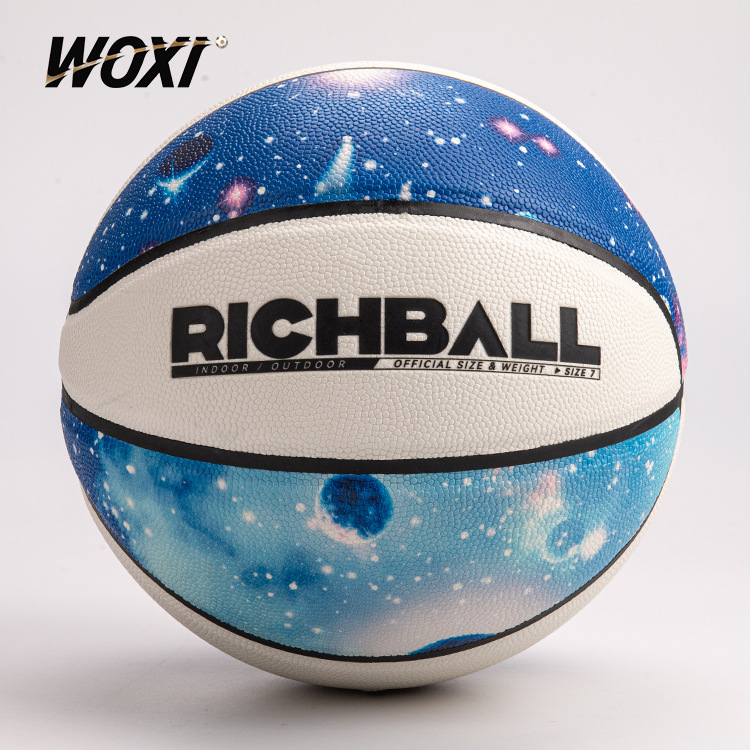 Cross-Border Source Manufacturer Adhesive Fluorescent Basketball Wear-Resistant Pu Material No. 5 No. 6 No. 7 Adult Training Basketball Customization