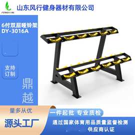 厂家供应家商用双层六副金属哑铃架哑铃存放置物架哑铃展示收纳架