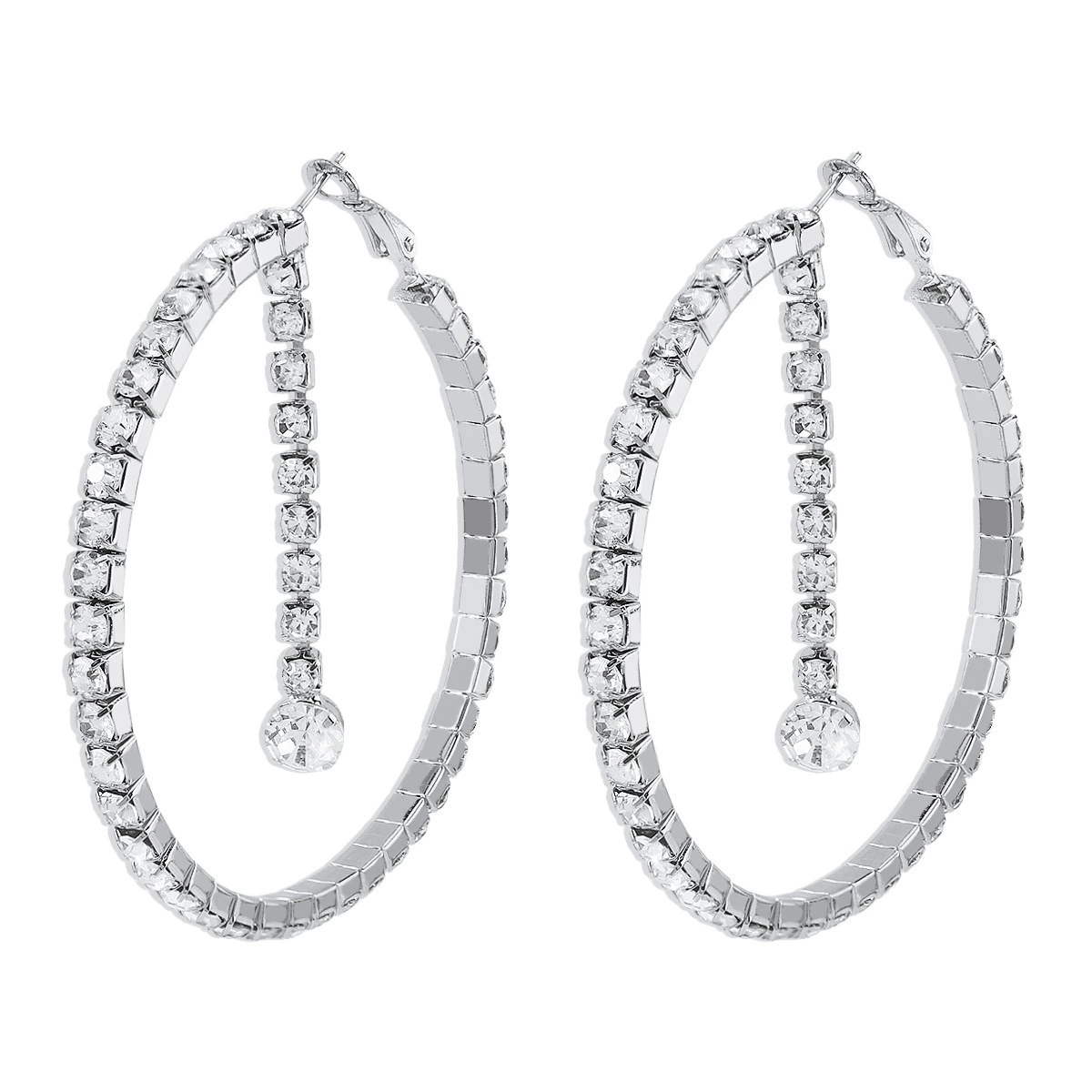 Серьги европейского стиля, с Diamond‑encrusted видом, золото или белый, легкие 9×12×1 см