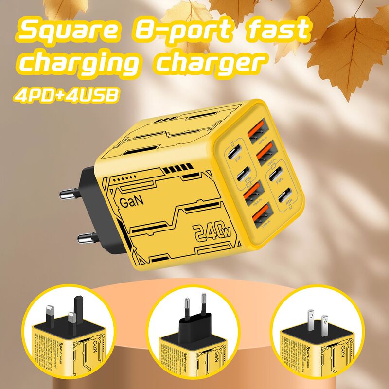 Mechanical PD240W Smart Plug Dual Type-C+Dual USB Multi-port Adapter European, American, and British Standard Mobile Phone Charger Mechanical PD240W Smart Plug Dual Type-C+Dual USB Multi-port Adapter European, American, and British Standard Mobile Phone Charger