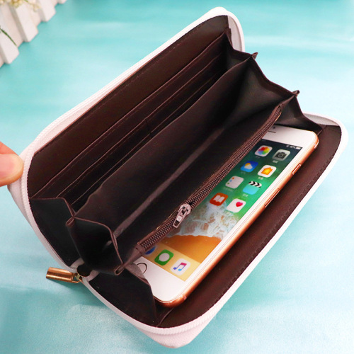 New Korean-style fashionable versatile long zipper money clip cartoon cute simple handheld phone bag