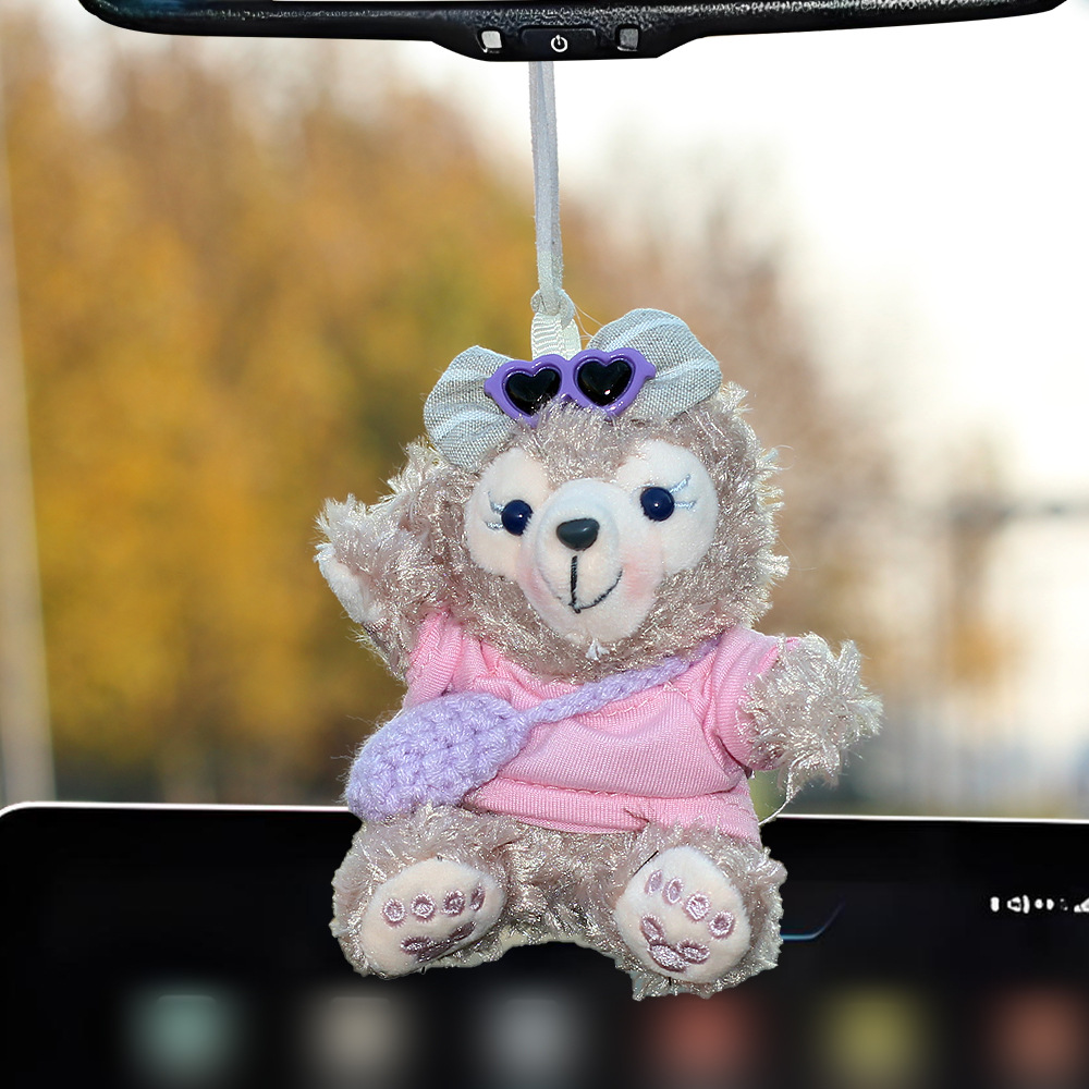 Caricatura de dibujos animados Sherry Duffy muñeca de peluche adornos nuevos accesorios para automóviles decoración espejo retrovisor femenino