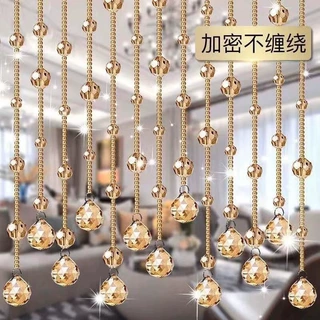 水晶珠帘门帘隔断客厅玄关过道装饰屏风卫生间卧室风水帘免打孔