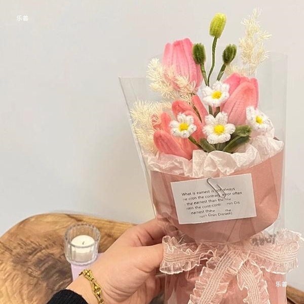 Youjian 手作りチューリップブーケツイストスティックブーケ素材パッケージ誕生日フルセット結婚式バレンタインデーギフト|undefined
