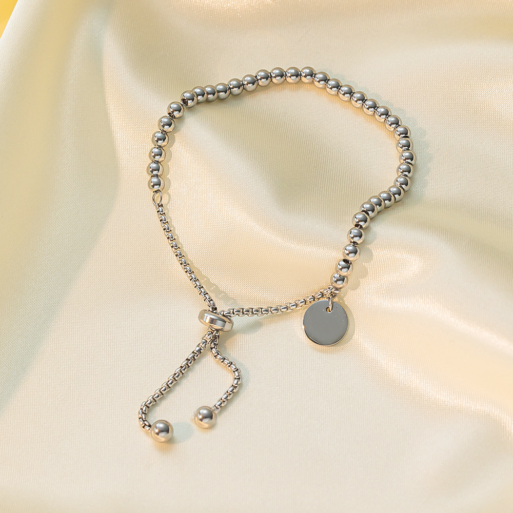 304 Stainless Steel Pendant Material Hip-Hop Retro Heart Shape Flower Bow Knot Titanium Steel Bracelets In Bulk