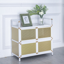 铝合金简易家用不锈钢组装灶台柜储物碗柜收纳经济型橱柜厨房柜