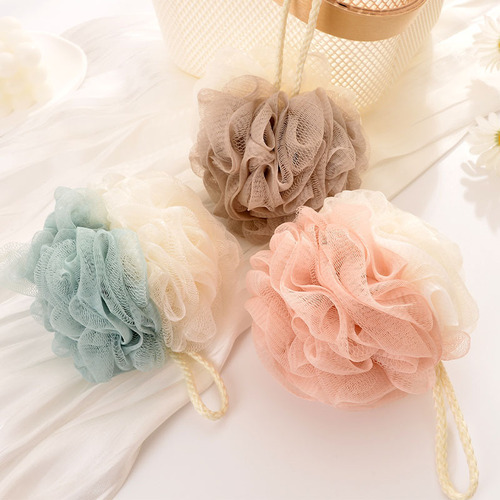Two-color bath ball 60g large bath flower soft patchwork bath scrub for factory batch bath flower foaming net back scrub bath supplies