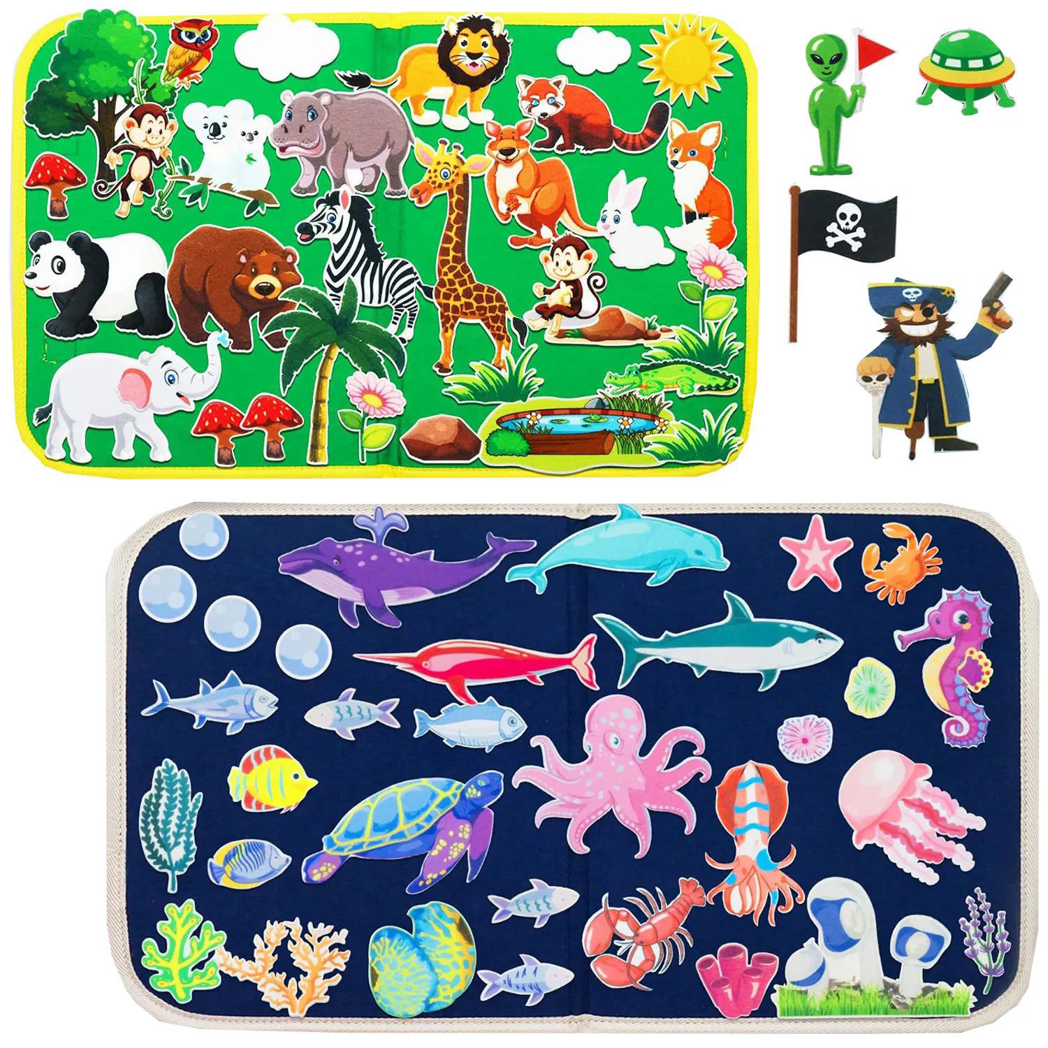 Junta de aprendizaje de fieltro portátil para niños Junta de vestir Puzzle Educación temprana Juguetes de fieltro Junta ocupada Junta de educación temprana para niños