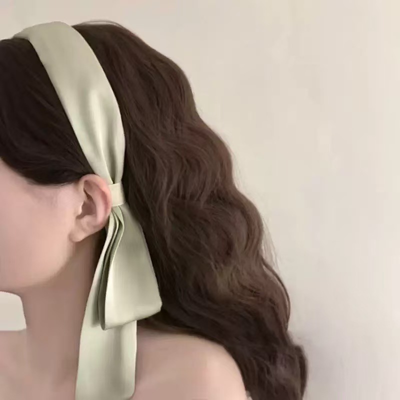 夏天的风飘带一体式发箍女纯色宽边头箍度假风发卡女头饰批发|undefined