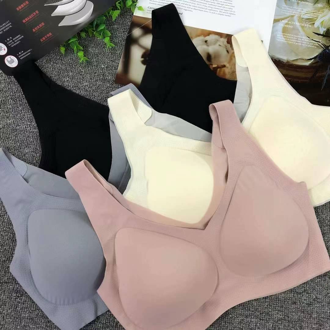 Nueva taza de látex sin marcas de alta calidad, chaleco de dama sin anillo de acero, bra de yoga, ropa interior deportiva, mujer al por mayor