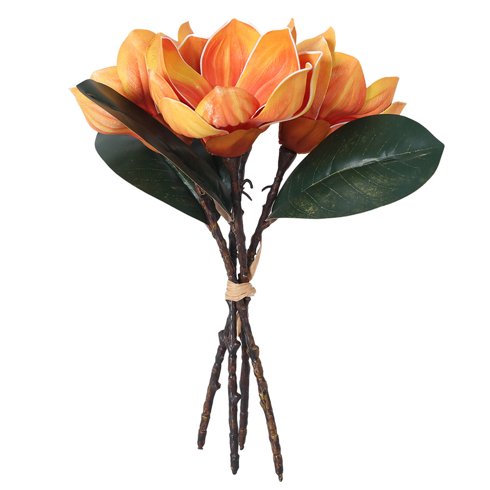 Flor artificial magnolia, mano de mano, EVA, flor falsa, hogar, sala de estar, mesa de comedor, proyecto de decoración suave, decoración de hotel, múltiples cabezas