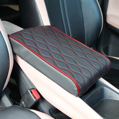 Style Water Ripple Nappa – Armrest box pad - black-red-line