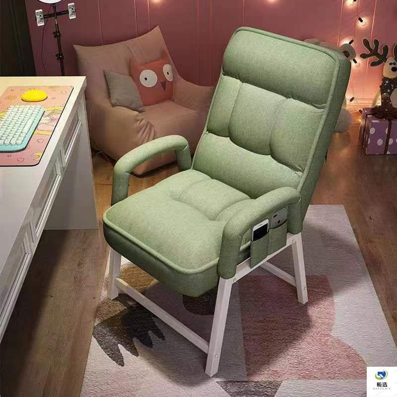 Computer chair, long sitting comfort folding recliner for home, dormitory, afternoon nap, office chair with adjustable back, lazy person's back chair