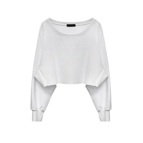23 Spring New Style Bare Shoulder Yoga Top Long Sleeve Round Neck Outdoor Breathable Loose European and American Sports Fitness Hoodie