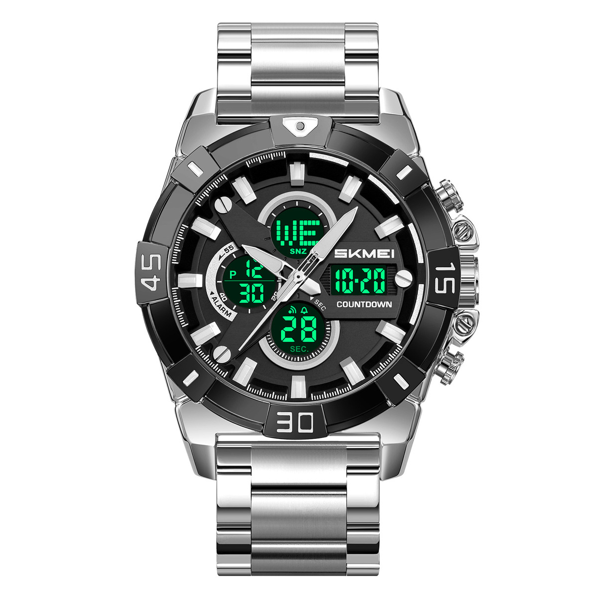 Reloj de acero al aire libre, doble pantalla multifuncional, reloj impermeable transfronterizo, comercio exterior al por mayor