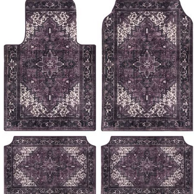 Set for Driver and Passenger, Dirt-Resistant | Avtomobil döşəmə paspasları - foot-pad-purple-0518-4565cm-front-row-two-pieces