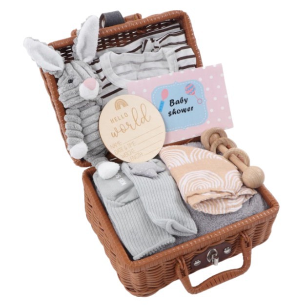 Nuevo bebé canasta juguete calmante regalo regalo de aniversario para recién nacidos