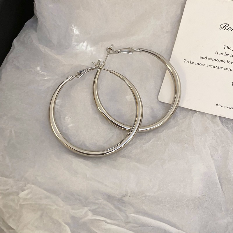 Pendientes de metal transfronterizos de otoño e invierno con aguja de plata, pendientes, pendientes de viento frío de moda de nicho, pendientes de lujo de alta gama de luz de todo fósforo