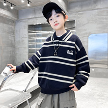 男童毛衣秋冬款2025新款秋季POLO领针织衫中大儿童男孩秋装打底衫