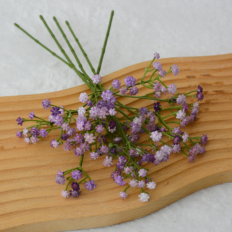 Cielo estrellado artificial 3 tenedor siente pegamento suave cielo estrellado decoración de la boda celebración de flores de plástico flor artificial ramo artificial