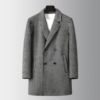 Texture houndstooth Double-breasted coat man leisure time Mid length version keep warm Woolen overcoat 22AW-DY020
