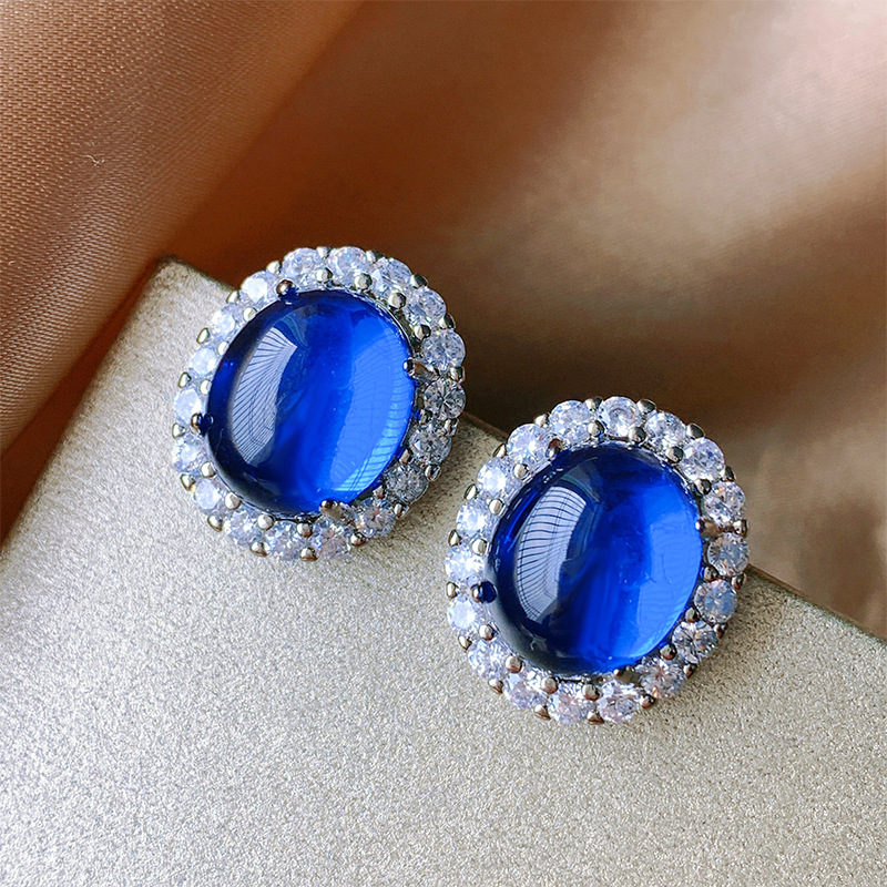 Zhuang Sheng joyería plantación de hielo fluorescente denier paloma sangre azul cristal puntiagudo cara llana Jade colgante traje 13*18-10*12