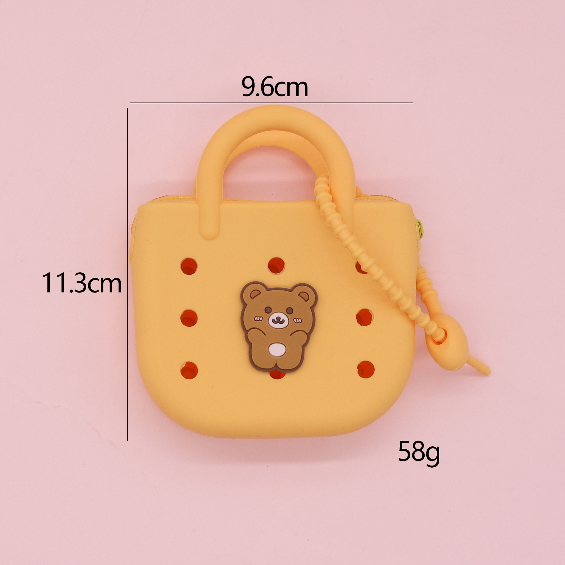Monedero de silicona portátil explosivo lindo bolso de playa ligero y compacto nuevo bolso de almacenamiento de agujero de bricolaje de dibujos animados