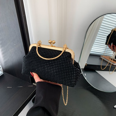 亮鑽手提小方包包女2024冬新款時尚鏈條單肩包跨境外貿代發斜挎包