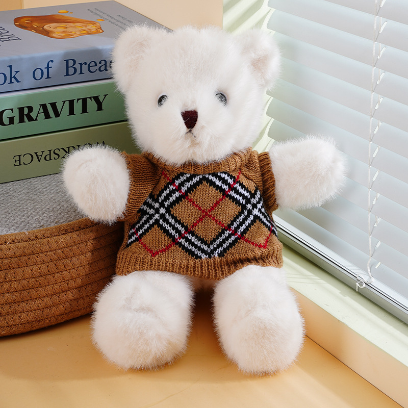Doble párpado oso de peluche máquina de agarre muñeca visón terciopelo abrazo oso muñeca regalo corporativo juguete de peluche logo