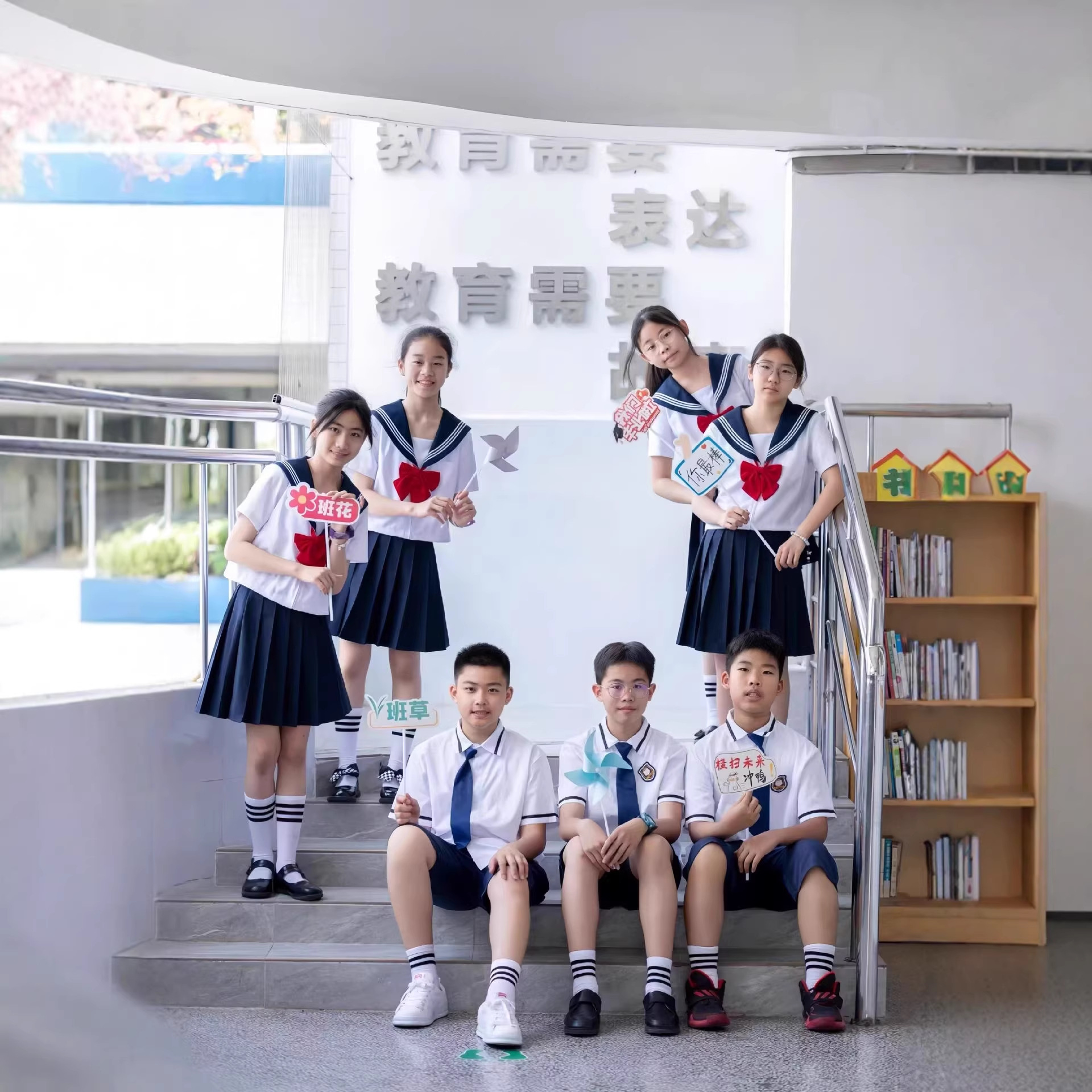 Jk Uniform Skirt for Male and Female Middle and High School Students, New Style White Three-Striped Long and Short Sleeve Sailor Uniform, College Style Performance Outfit