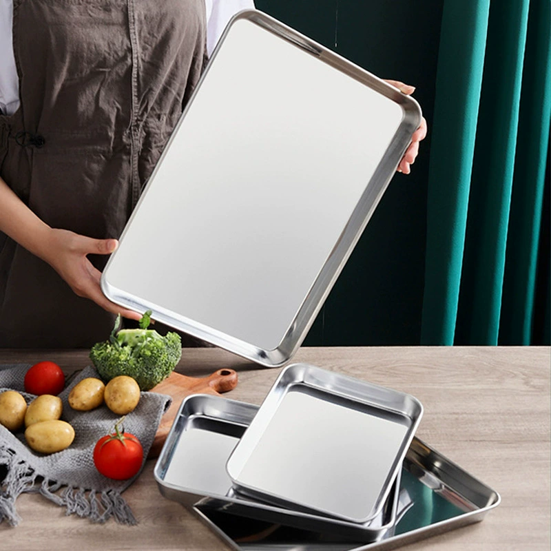 304 бытовой противень для приготовления рисовой лапши на пару, прямоугольная пластина из нержавеющей стали, плоский поднос, набор инструментов для подноса для холодной лапши