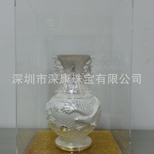 上海定纯银摆件 黄金礼品生肖兔年0.2克小金条金钥匙金如意红包