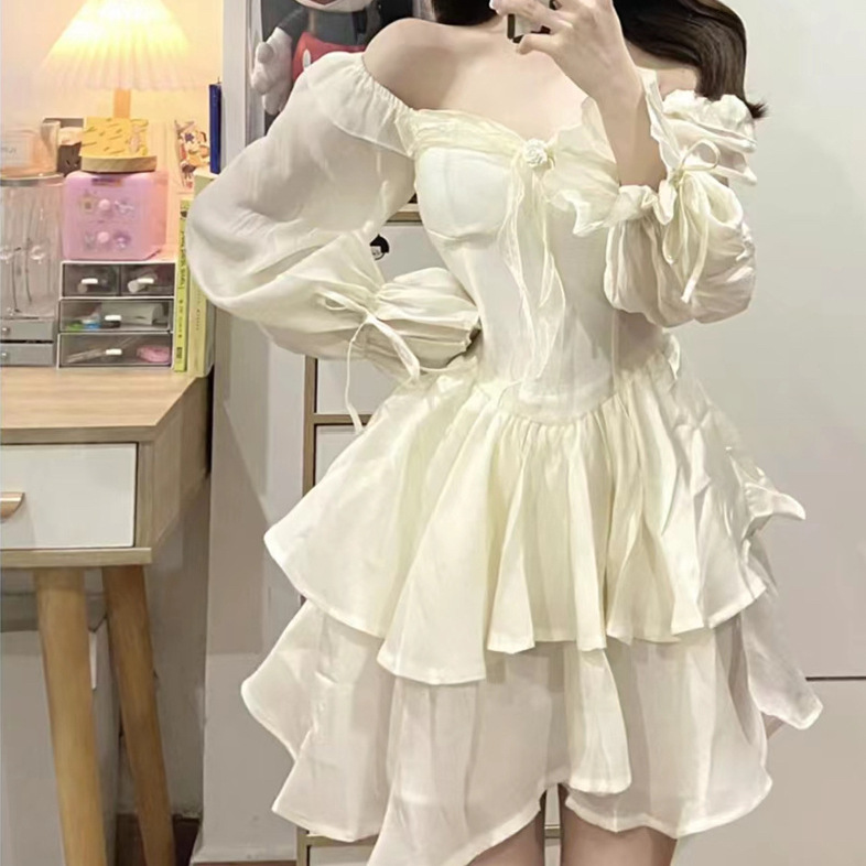 Cross-border 2024 new French sweet collar long sleeve dress autumn and winter chic small fairy skirt foreign trade