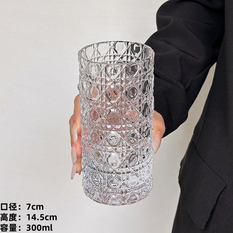 Ins tazas de vidrio esculpidas de alto grado nórdico de lujo ligero tazas de té caseras tazas de whisky tazas de leche tazas de cerveza tazas de jugo