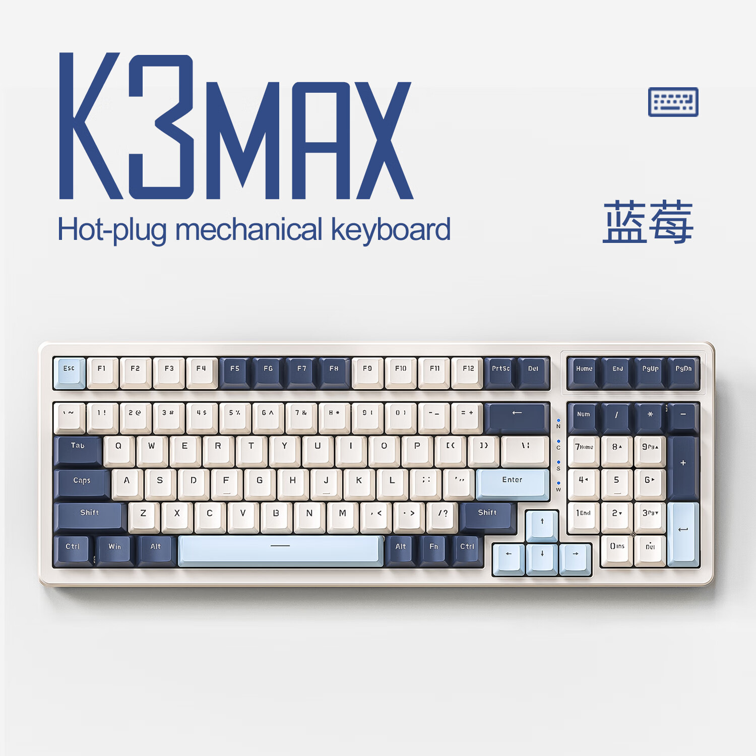 Teclado mecánico K3MAX personalizado estructura de junta en caliente intercambiable 100 teclas de escritorio computadora portátil de oficina