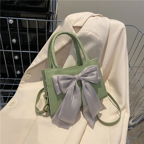Solid color retro bag for women 2022 new trendy fashion handbag simple casual crossbody bag bow shoulder bag