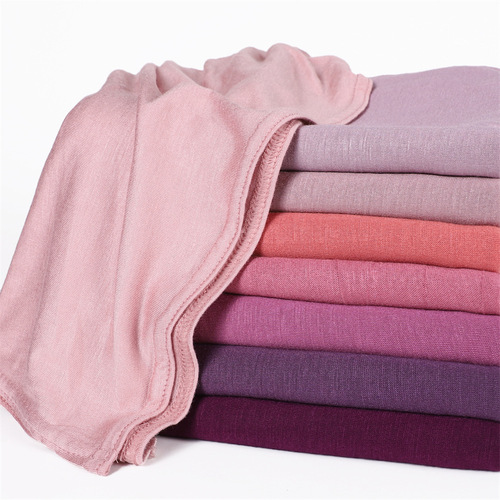 Cross-border solid color jersey mercerized cotton soft and breathable women's turban scarf hijab one piece drop shipping jersey