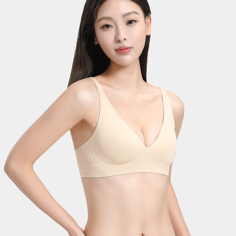 オレンジウッドブラジャー女性のソフトサポート小さな胸プッシュアップ通気性二次乳房縮小リムなしデザインシームレス女性のブラジャー