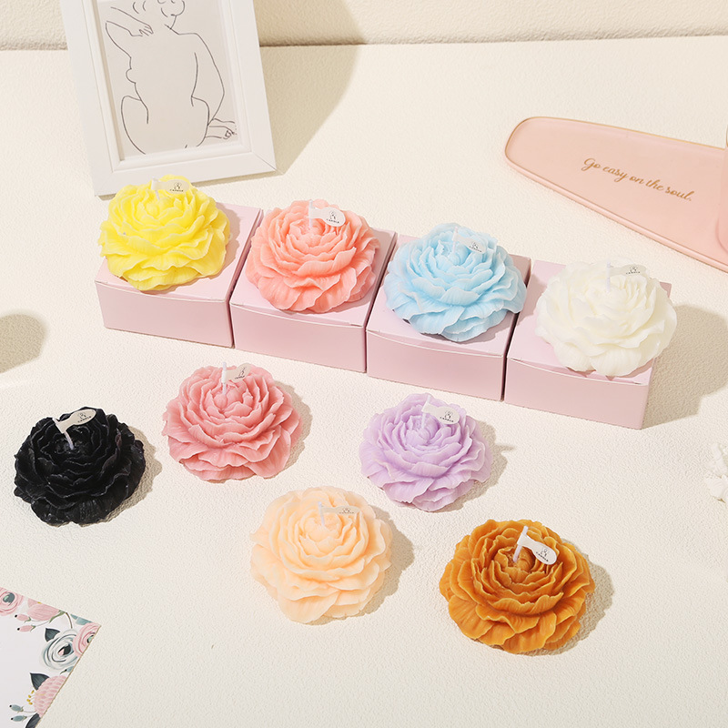 Peonía cera de cera de cera de soja interior regalo de mano estilo de mano de cumpleaños atmósfera de alto nivel regalo aroma