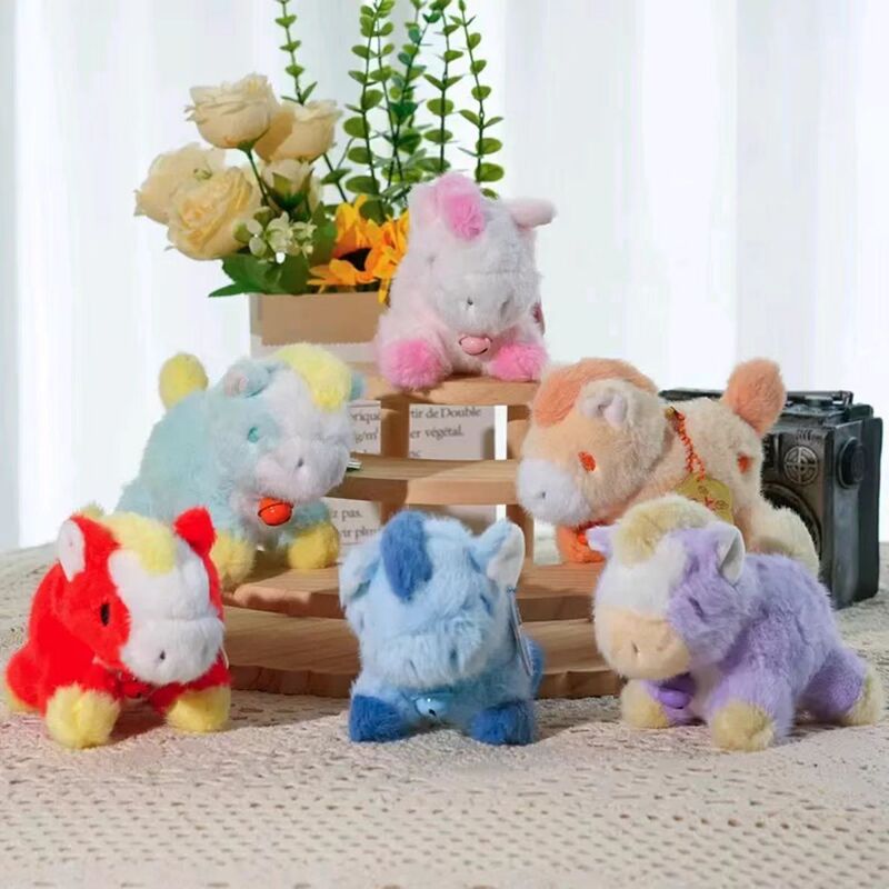Dopamine Colorful Pony Plush Toy Pendant Year of the Horse Mascot Doll Wedding Throw Doll Bag Charm Dopamine Colorful Pony Plush Toy Pendant Year of the Horse Mascot Doll Wedding Throw Doll Bag Charm
