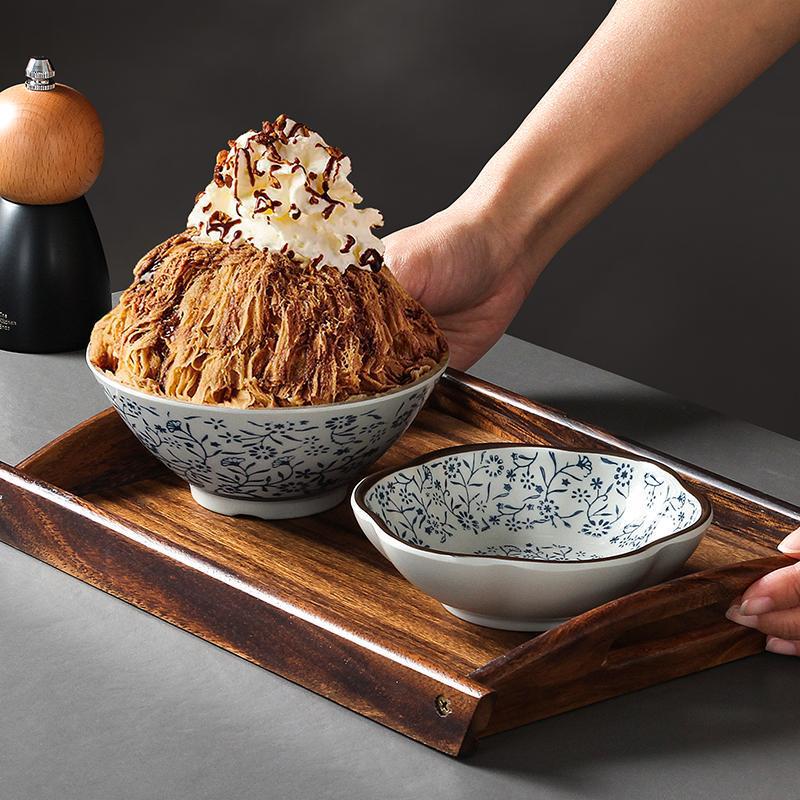 Xiangyuan Melamine Tableware Small Bowl Commercial Snowflake Smoothie Mianbing Dessert Bowl Ice Flour Taro Round Shaved Ice Ice Cream Bowl