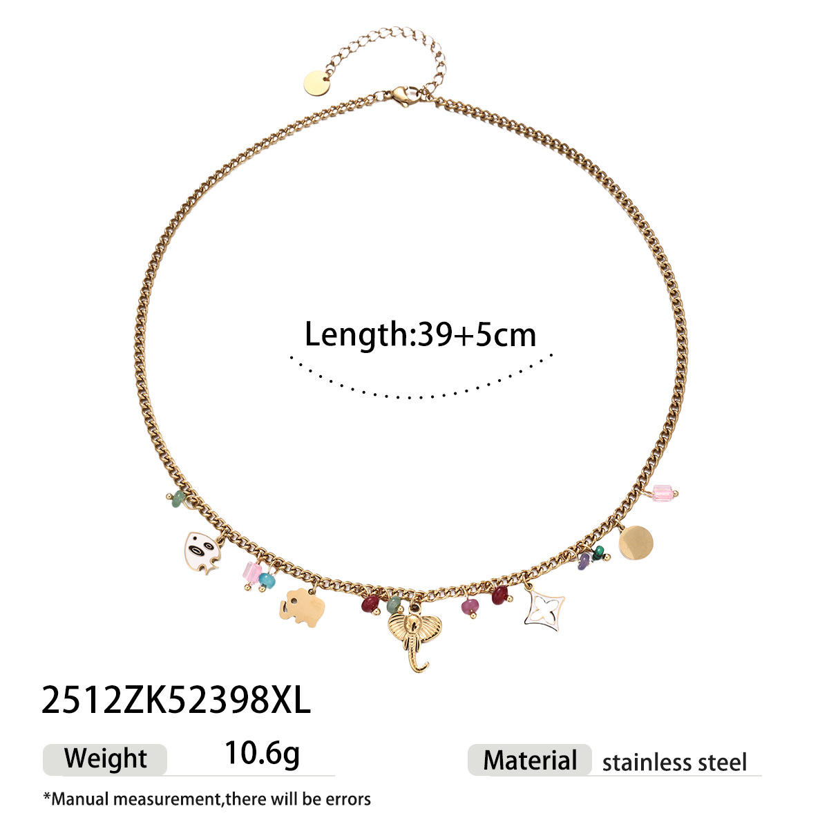 Collar de acero inoxidable TENA lujo ligero de alto nivel colorido colgante de goteo de aceite clavícula joyería de venta caliente transfronteriza
