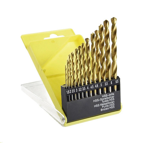 Xinsentuo 13pcs titanium-plated twist drill hand electric drill punching tool set wholesale titanium-plated hole woodworking drill bit