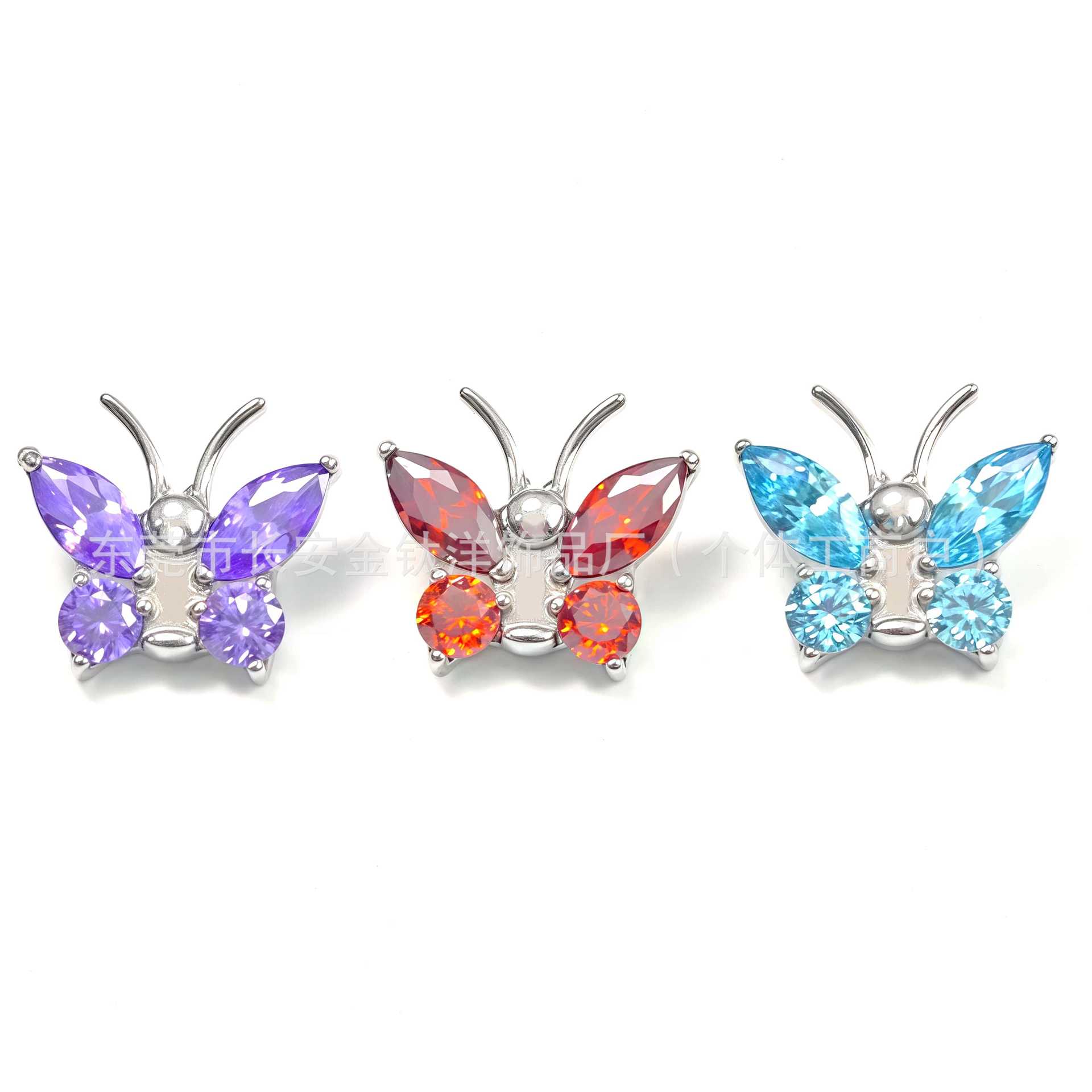 F136 Titanium Tentacle Butterfly Earrings with 5A Zircon - Flat Back Labret Stud for Ear Cartilage Helix Tragus Piercing detail image 7