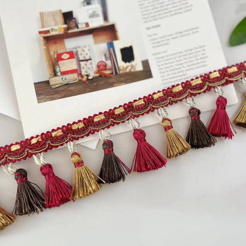 European-style curtain lace lace black ethnic truck decoration accessories sofa cover accessories flow three-color short hanging ears